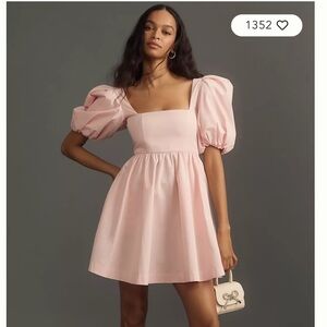 Anthropologie Maeve Puff Sleeve Mini Dress square neck